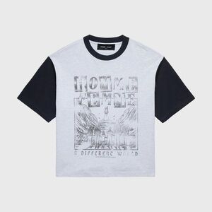 Homme Femme Gray and Black Short Sleeve Tee